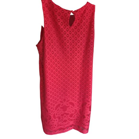 Tacera Fushia Eyelet Dress Sleeveless Lined Sz Medium - Picture 5 of 8